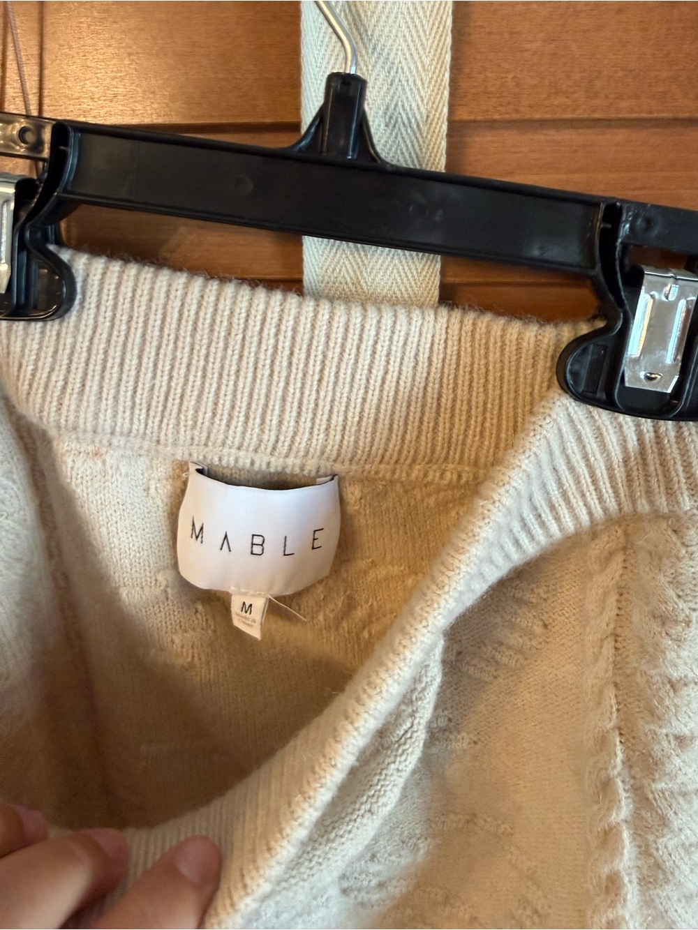 MARBLE Cream Ruffle Cable-Knit Sweater Set - Picture 5 of 5